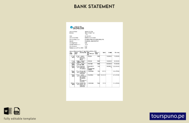 listo para imprimir plantilla de word   extracto bancario del Banco Estatal de I